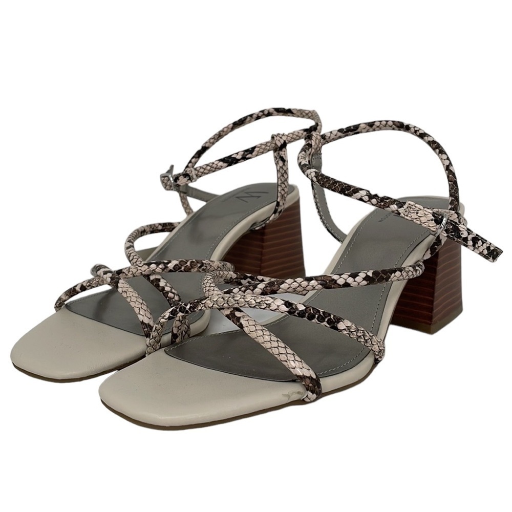 Worthington Sandals Open Toes Python Print Strapp… - image 1